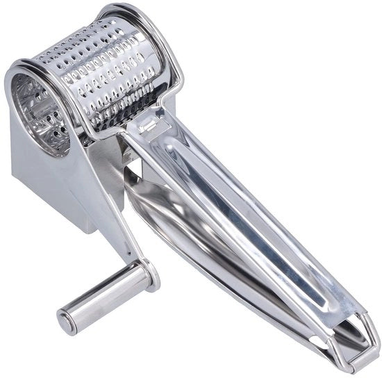 Apparecchio per la preparazione del formaggio, rotante, in acciaio inox, con contenitore di raccolta, facile da utilizzare, macchina per il formaggio.
