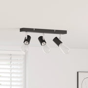 Faretto da soffitto a 3 vie regolabile nero E27