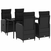 Set Tavolo da Salotto con cuscino con cuscino 5 pcs Nero