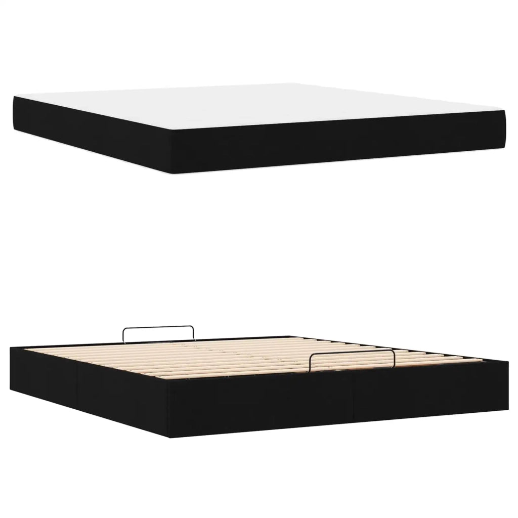 Struttura letto con materasso 2 pcs Nero Tessuto 3399510