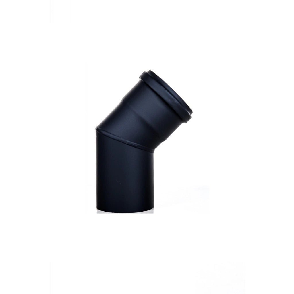 Gomito a 45° in acciaio nero opaco linea Pellet tubo per fumi curva stufa 80 mm