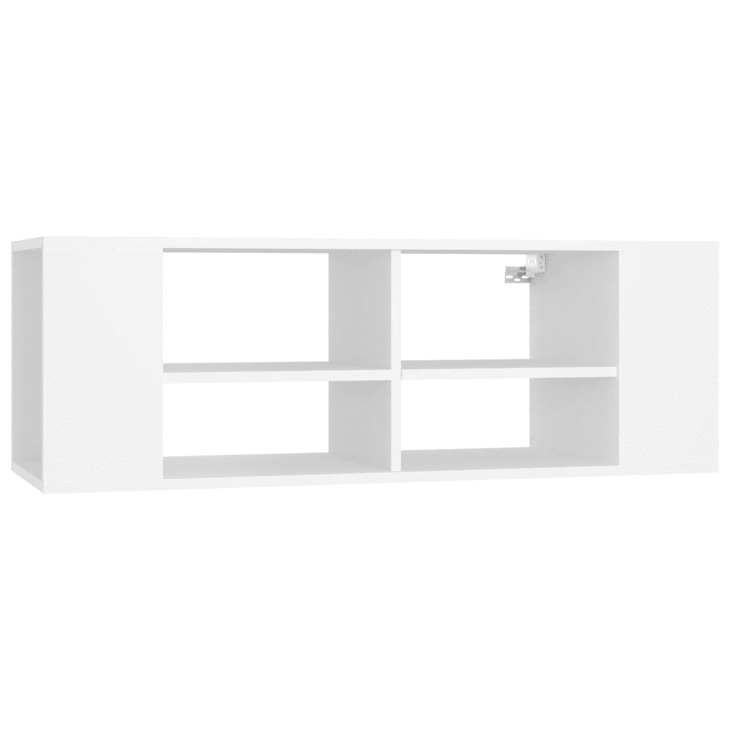 Armadietto TV da Parete Bianco 102x35x35cm in Legno Multistrato cod mxl 9083