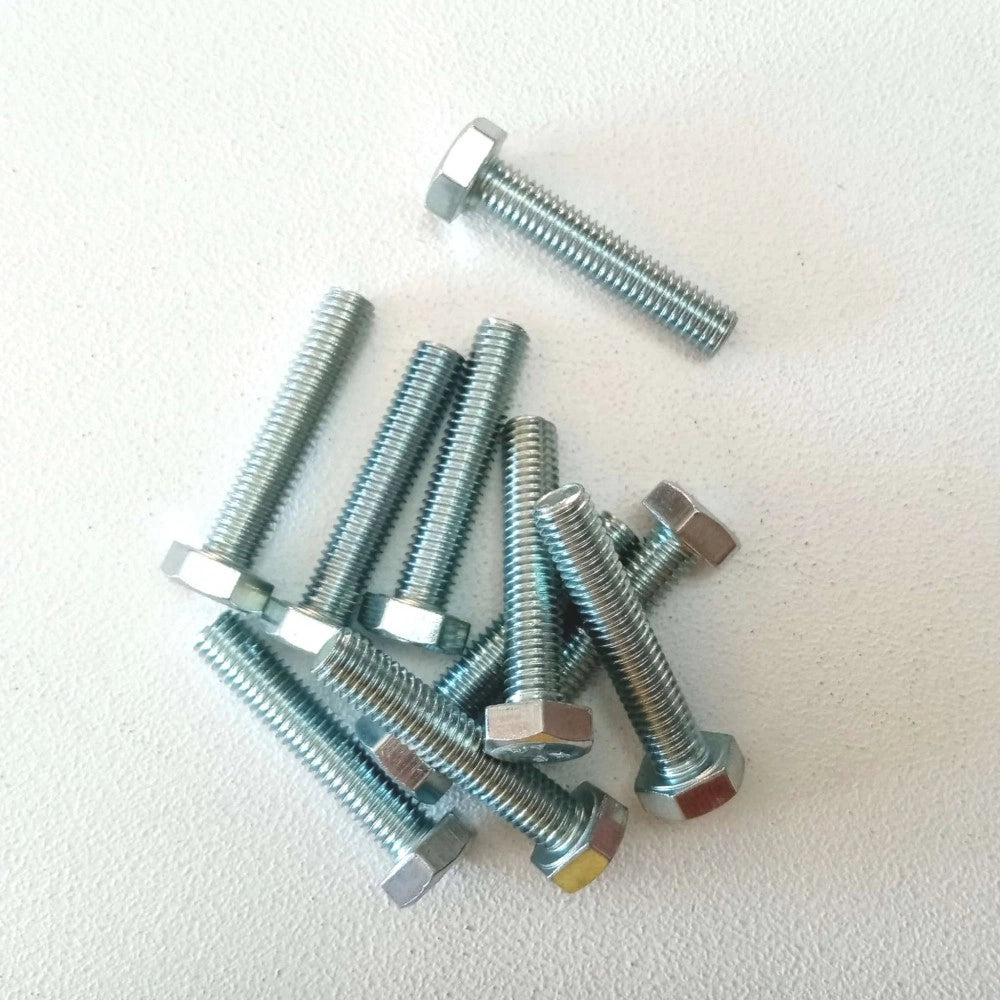 Vite metallica zincata 12x30mm - 10pz chiave 19 testa esagonale tutta filettata