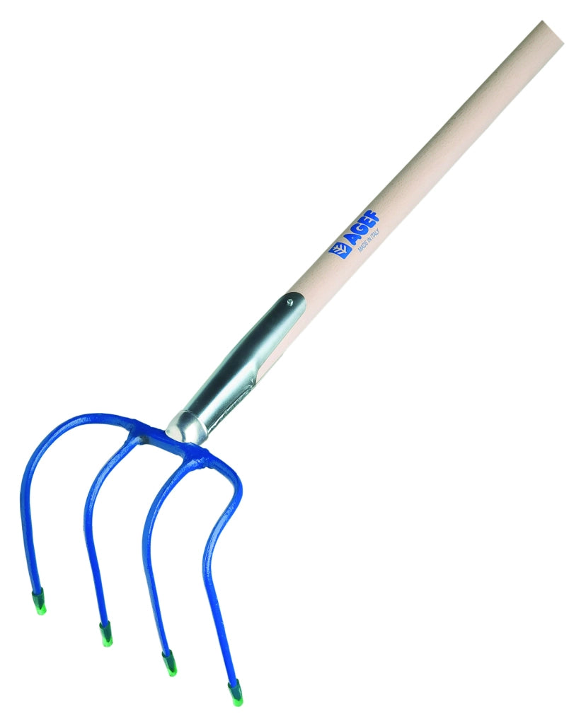 Agef FORCA CURVA A RAMPINO 4 denti con manico cm.120