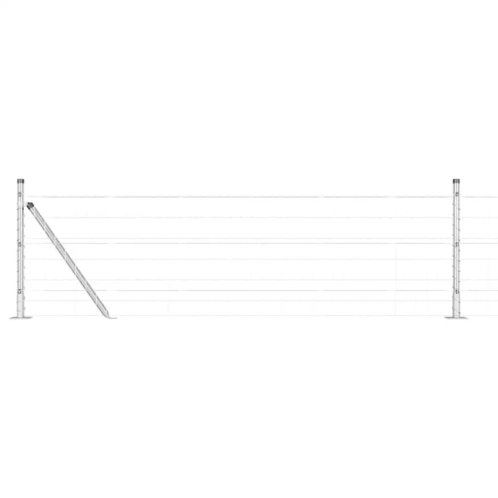 Recinzione da Giardino | Recinzione con Posto Argento 0,6 x 50 m Acciaio