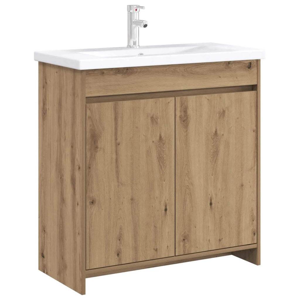 Mobiletto da Bagno Sotto Lavabo Rovere Artigianale 890791