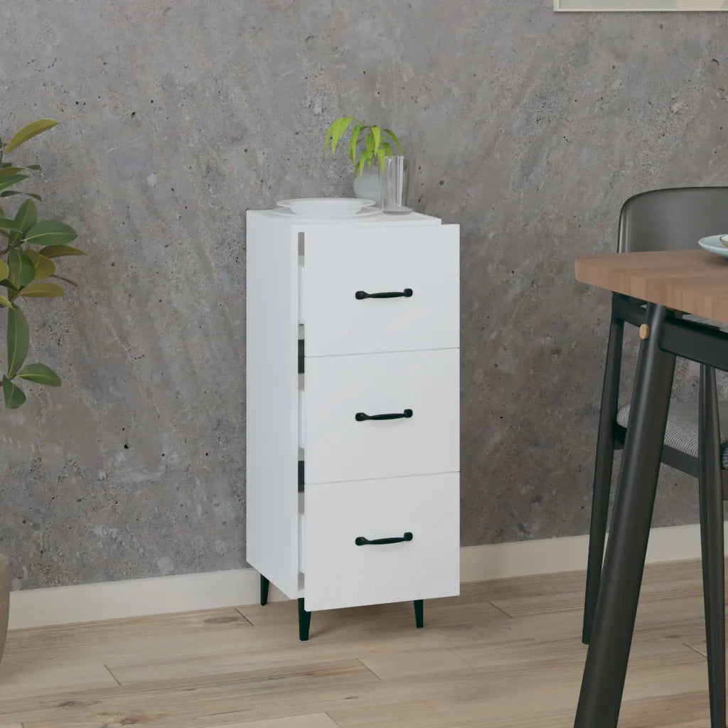 Credenza | Madia | Buffet da pranzo | Armadio da pranzo Bianca 34,5x34x90 cm in Legno Multistrato