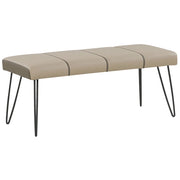 Camera Da Letto Panca Beige Ecopelle Tappezzeria Gambe In Metallo Moderne