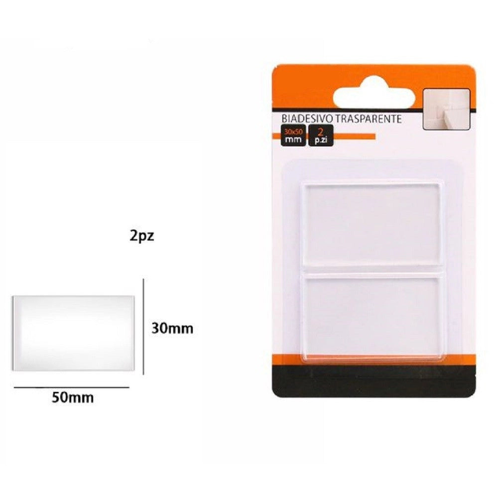 Trade Shop - Set 2 Pezzi Strisce Gommini Biadesivo Trasparente Protezione Casa 30x50mm 66102 -