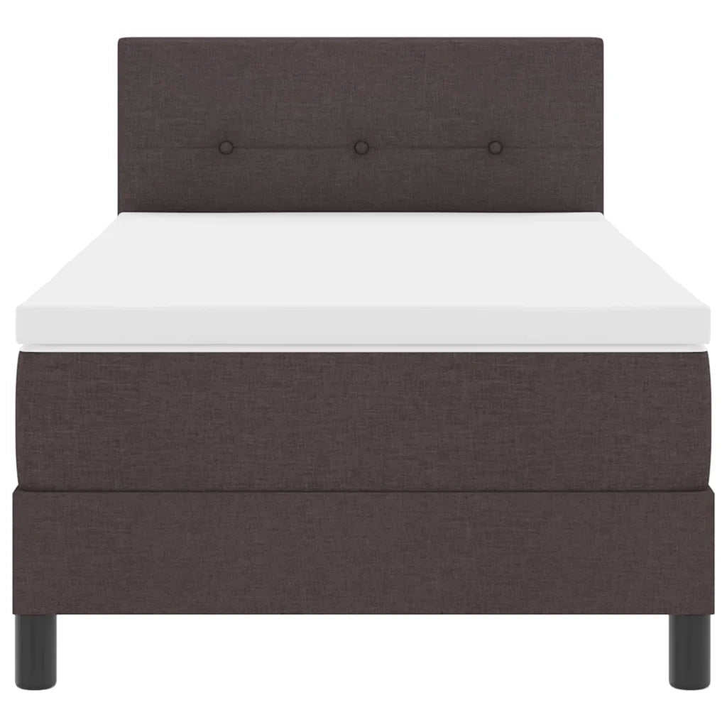 Letto a molle con materasso Marrone Scuro 90 x 190 cm Tessuto 3342173