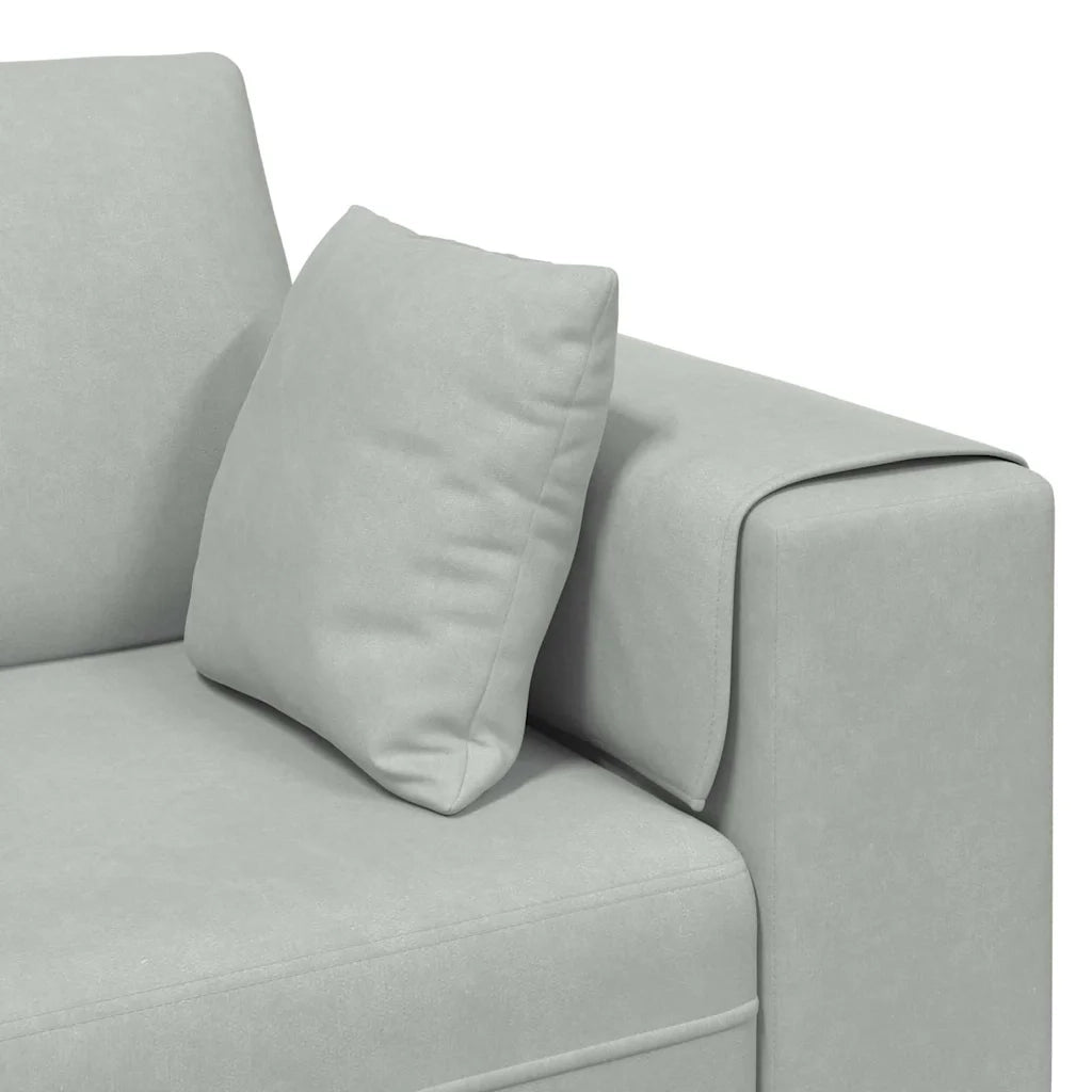 vidaXL Divano in Velluto con cuscino Grigio chiaro 208 cm Velluto