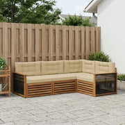 Set di divani da esterno 4 pz Naturale e Beige 3383296