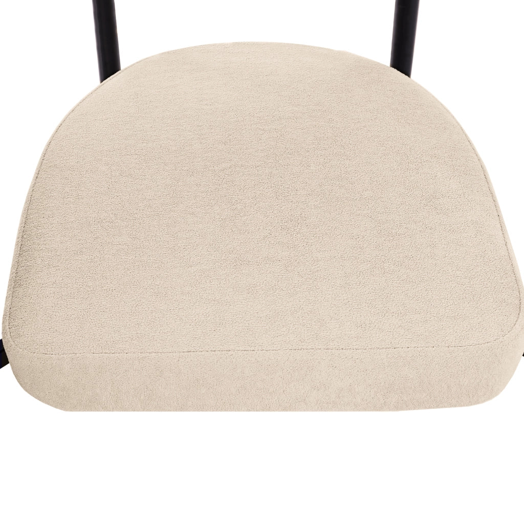Sedia imbottita 70x62x84 cm ergonomica in velluto scamosciato e ferro beige