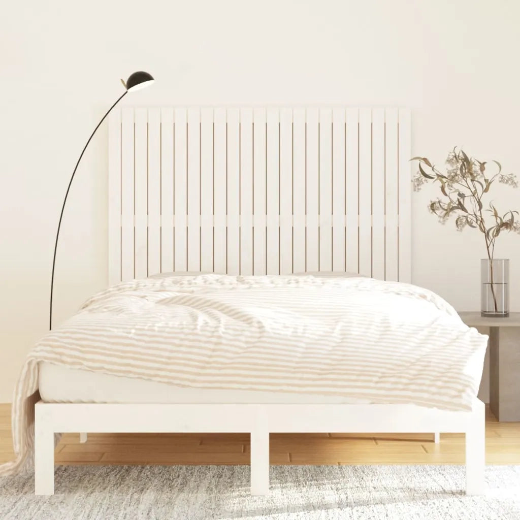 Testiera da Parete Bianca 146,5x3x110 cm Legno Massello di Pino