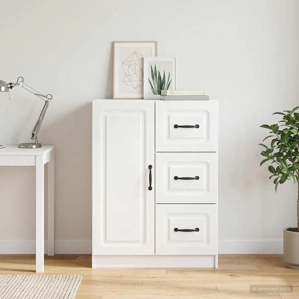 Credenza Bianco Lucido 66 x 34,5 x 87 cm Legno ingegnerizzato 895779