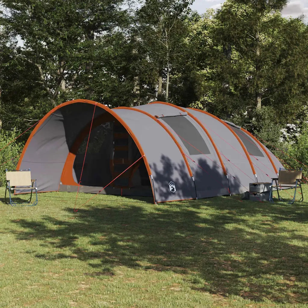 Tenda Tunnel per 8 Persone con tetto Grigio e arancione
