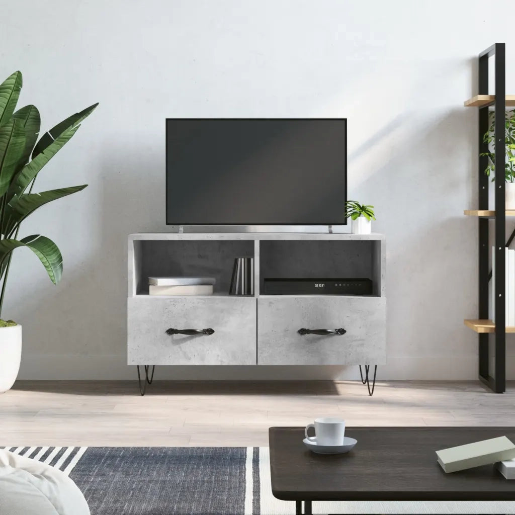 Mobile per TV Grigio Cemento 80x36x50 cm Legno Multistrato 828968
