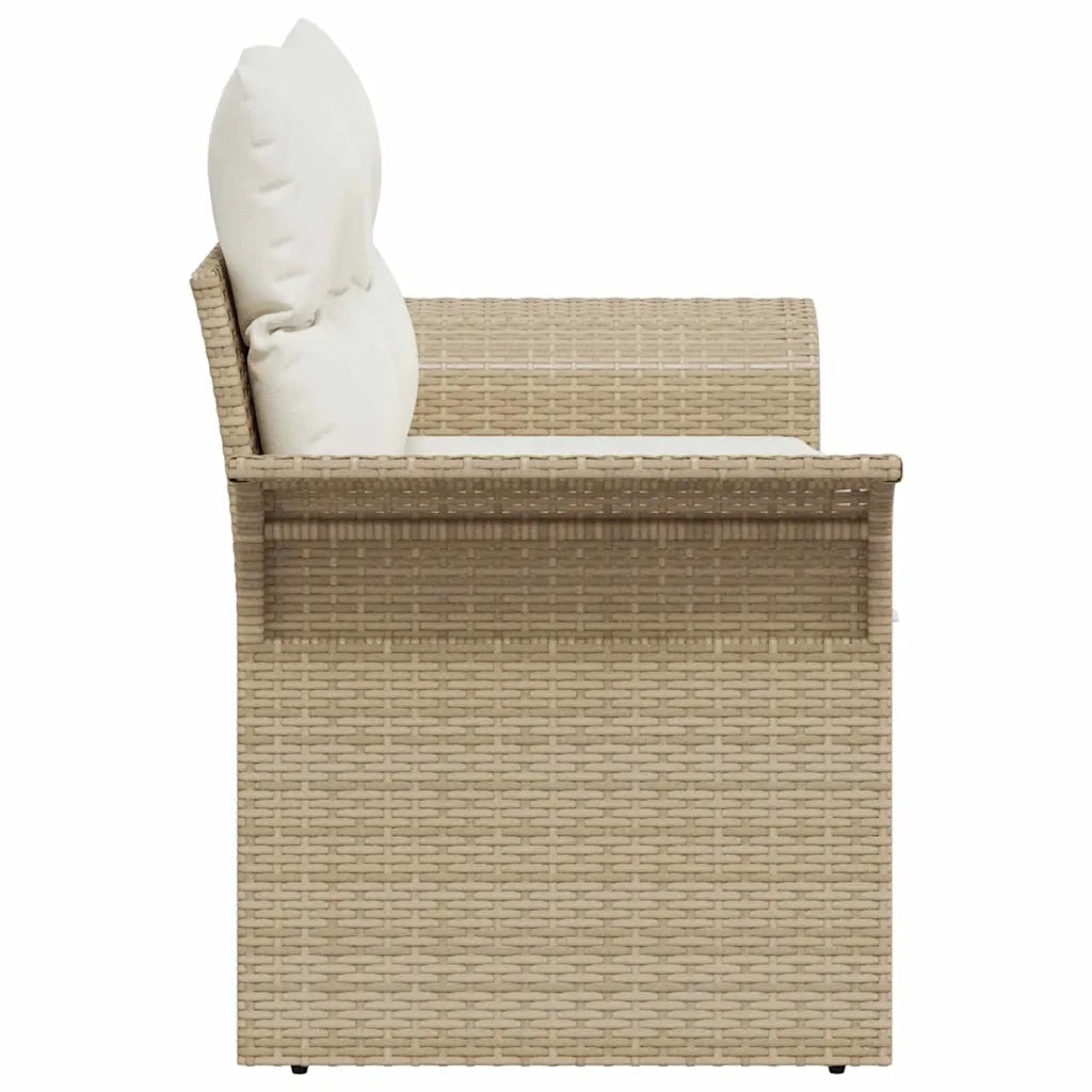 Divano da giardino con cuscino Beige 141 x 62 x 69cm polyrattan 42006696