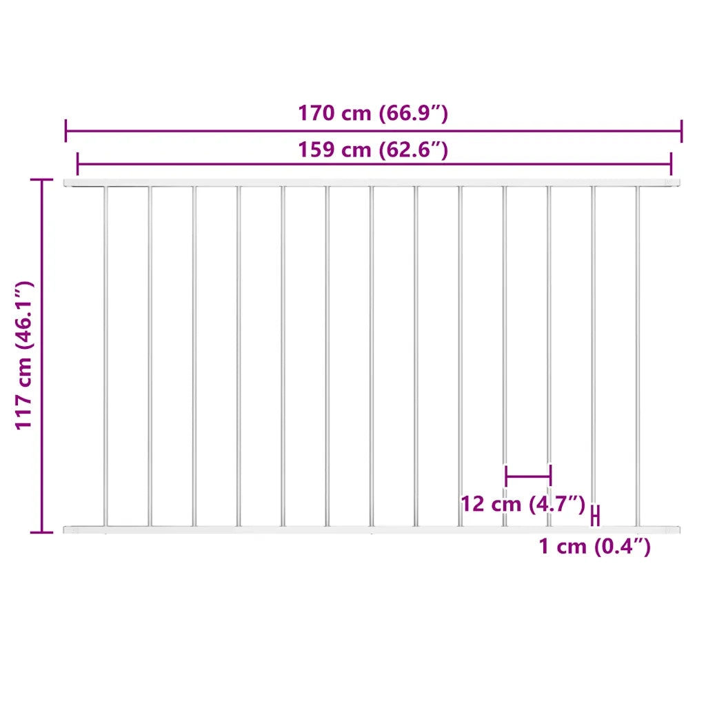 Pannello di recinzione Woerden in acciaio verniciato a polvere 1,7x1,17 m Bianco 145226