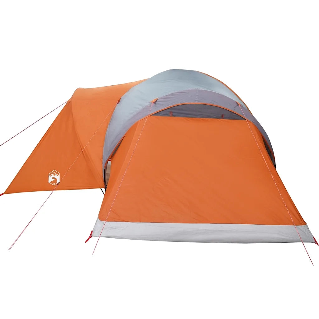 Tenda da Campeggio a Cupola 6 Persone-Tenda per Escursionismo Grigio e Arancione 865222