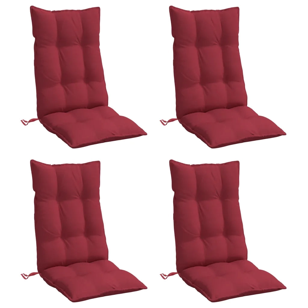 Cuscini Sedia con Schienale Alto 4 pz Rosso Vino Tessuto Oxfordcod mxl 90691