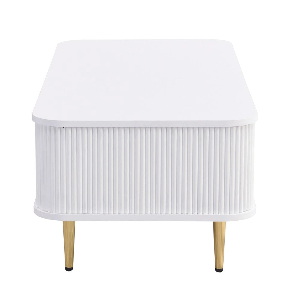 Tavolino da Caff¨¨ con Cassetti ¨C MINIMAL ¨C Gambe Dorate, Design Moderno, Soggiorno