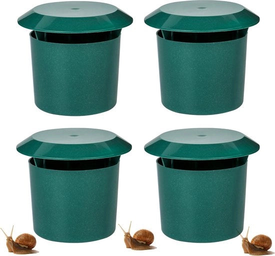 Vallo di conchiglie - 4 pezzi - Fattori di conchiglie - Cattura conchiglie - Cattura conchiglie per birra - Difesa anti conchiglie - Reutilizzabile - Protegge il giardino - Protezione delle piante - Difesa dalle conchiglie senza prodotti chimici