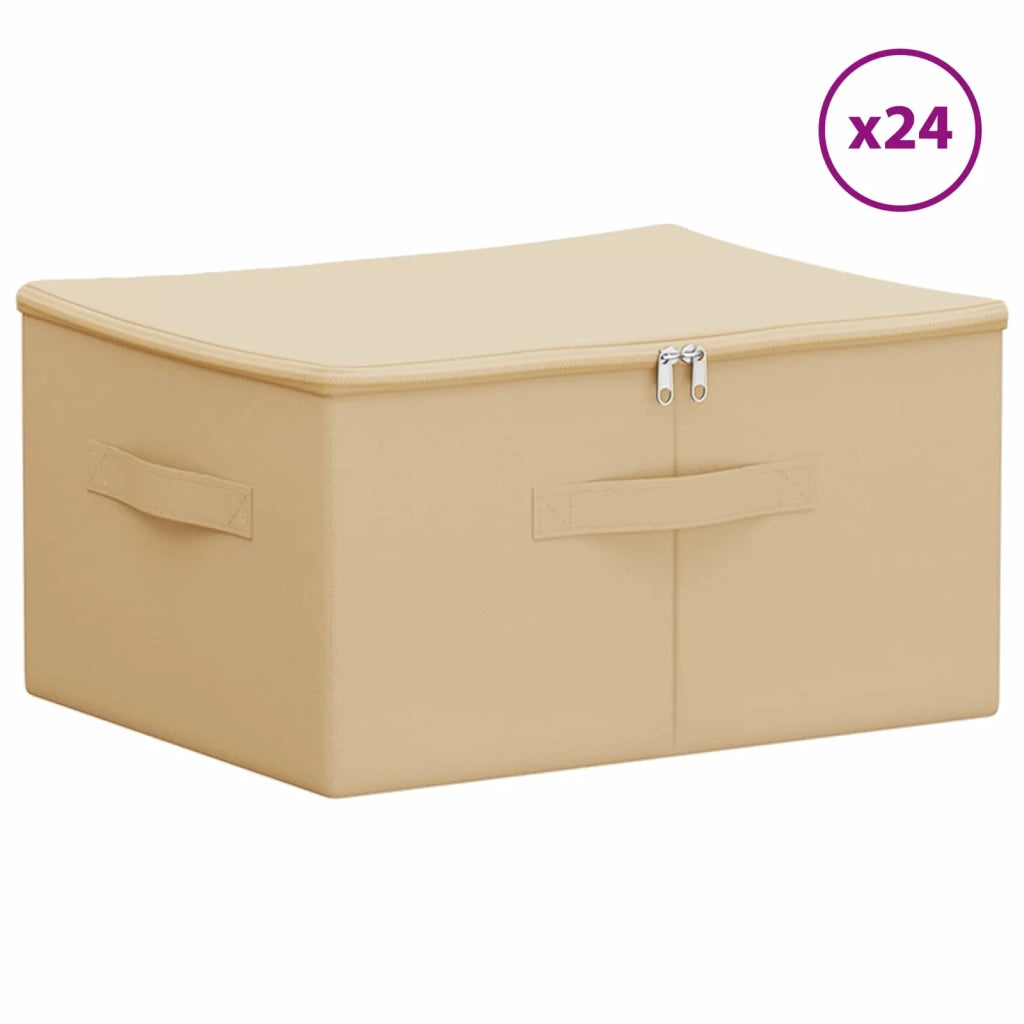 Scatola di Stoccaggio 24 pcs Crema 43 x 34 x 23 cm 42024602