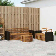 Set di divani da esterno 6 pz Naturale Legno di Acacia Massello 3384030