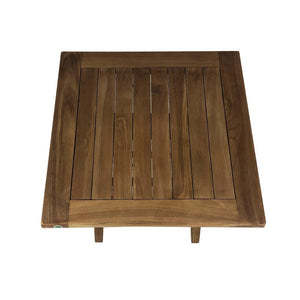 Tavolino Pieghevole Salvaspazio Burraco per Esterno 50x50 cm in Teak
