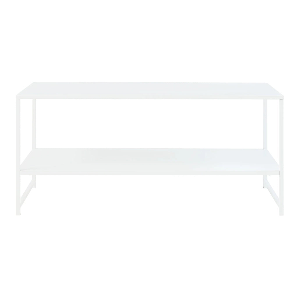 Tavolino/consolle/tavolino laterale per soggiorno acciaio 102 x 43 x 46 cm bianco opaco 03_0010780