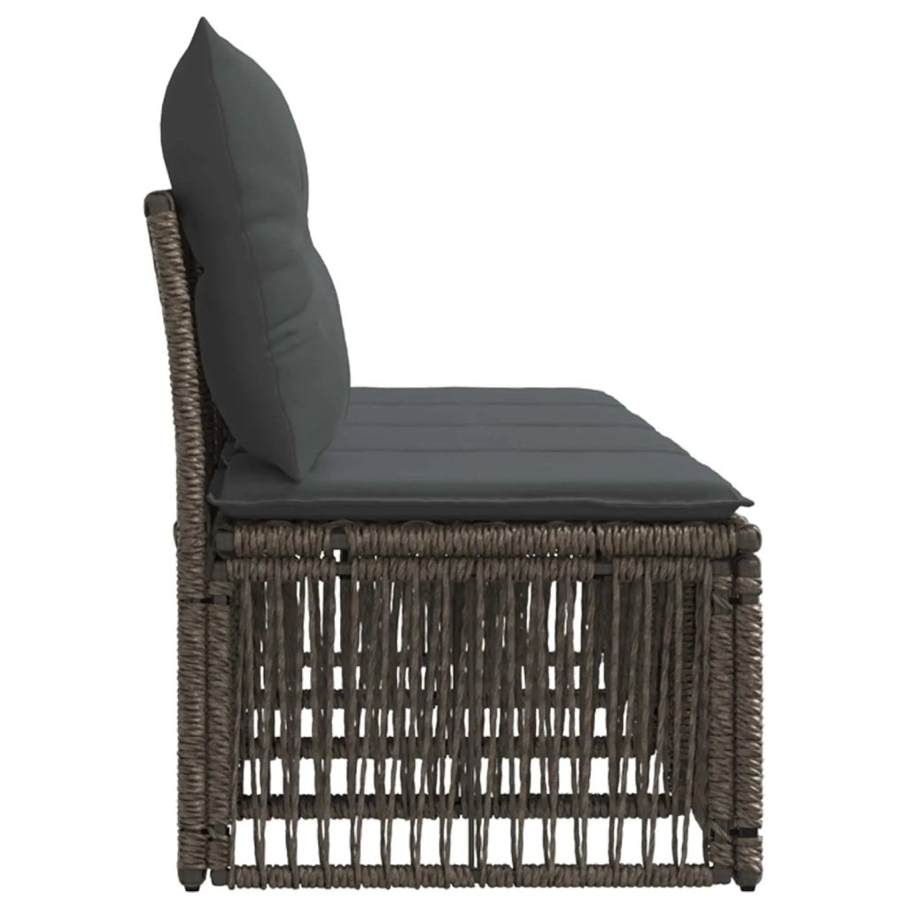Divano a 4 posti 4 pcs 4-Numero di posti Grigio polyrattan 42026720