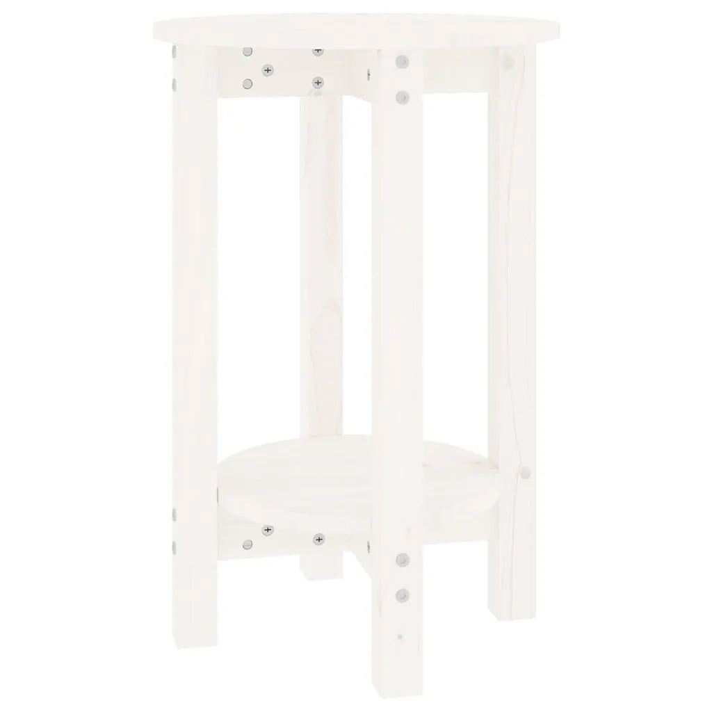 Tavolino da Salotto Bianco Ã˜ 40x60 cm in Legno Massello di Pino cod mxl 20067