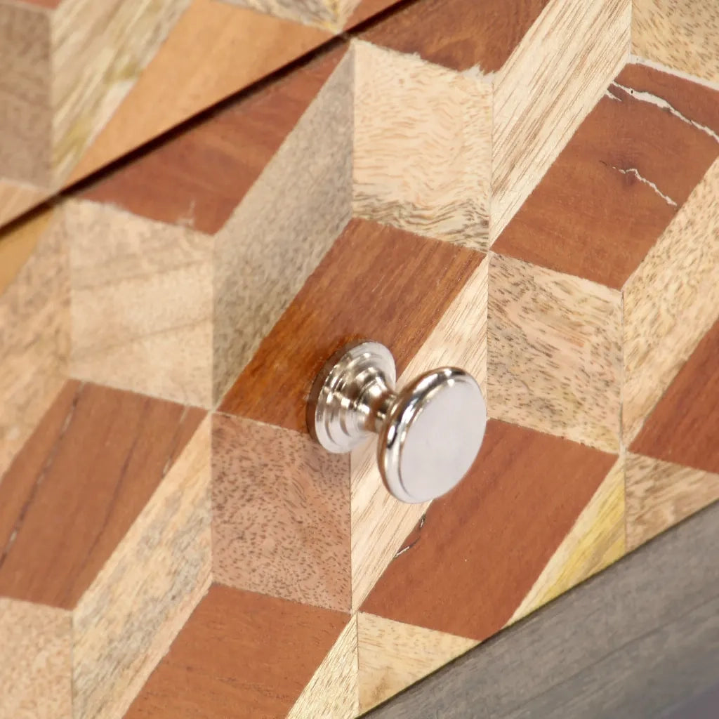 Mobile Porta TV Grigio 120x30x40 cm in Legno Massello di Mango cod mxl 10148