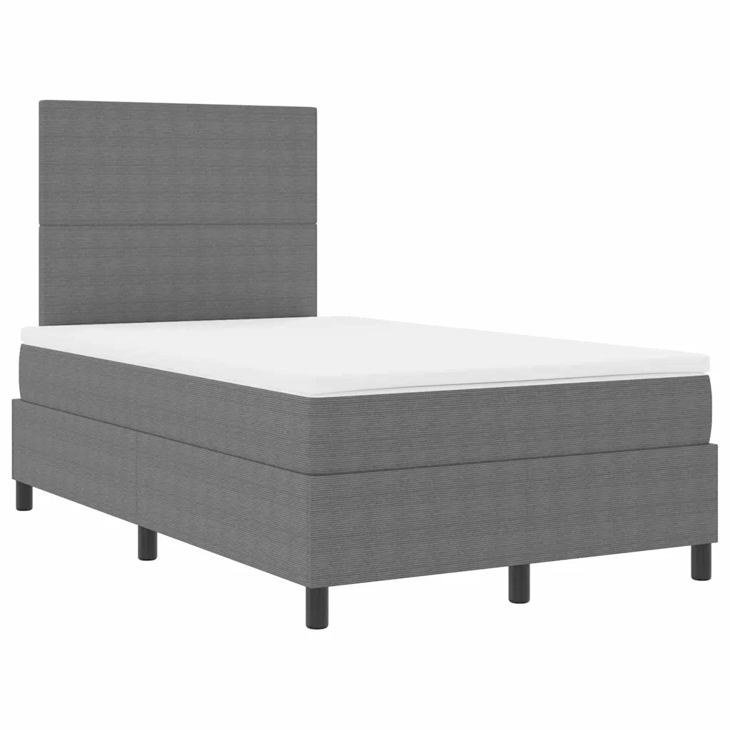 Letto a molle con testiera Grigio chiaro e bianco 120 x 190 cm 3337547