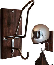 Sostegno per Casco - Supporto per Casco - Appoggio per Casco - Supporto Standard - Casco per Motocicletta Sostegno - Sistema di Sospensione per Parete - Con Gancio per Giacca o Chiave - Design Retro