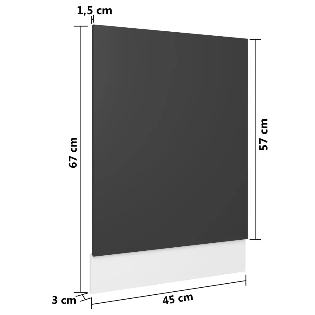Pannello Lavastoviglie “Lyon” Grigio 45x3x67 cm