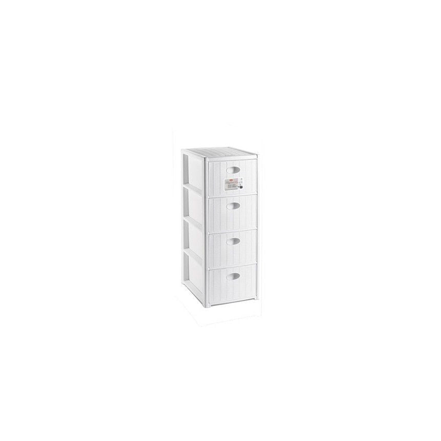 Stefanplast Cassettiera 4 Cassetti Slim Elegance Bianco