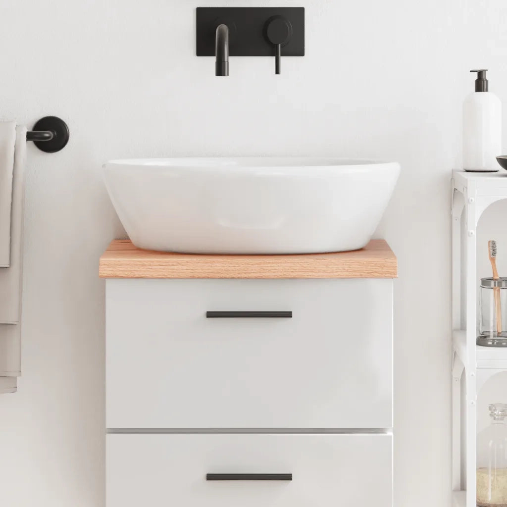 Piano Bagno Marrone 40x40x(2-4) cm Legno Massello Trattato 3156093