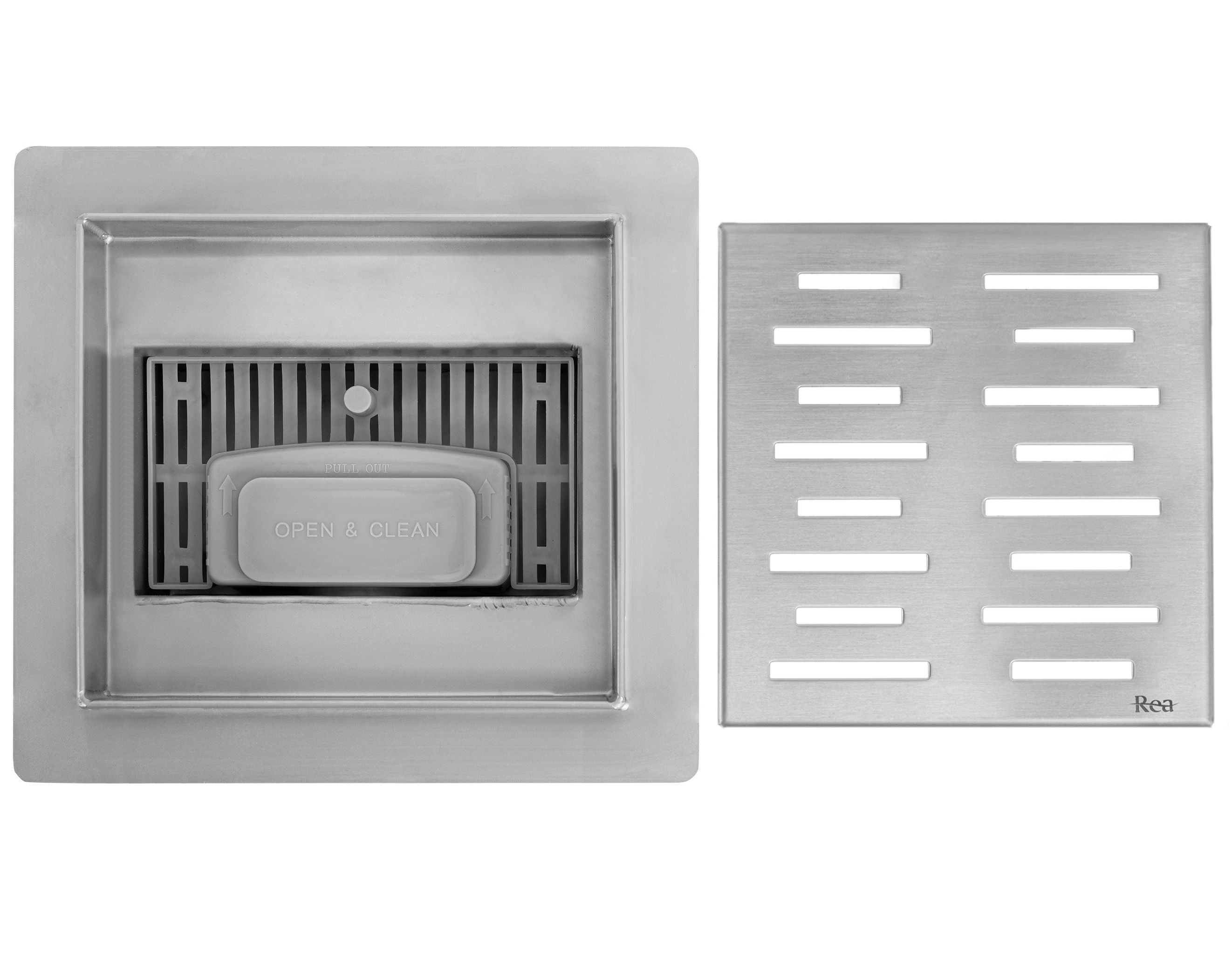 Scarico Lineare Rea Line 150x150 Nickel Brush