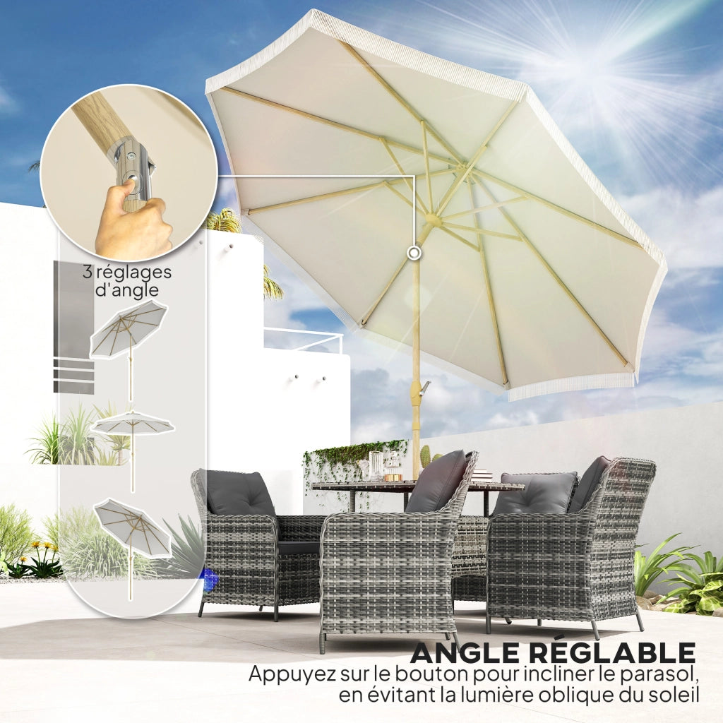 Ombrellone da giardino inclinabile ¨C zephmum ¨C ?265x244cm bianco