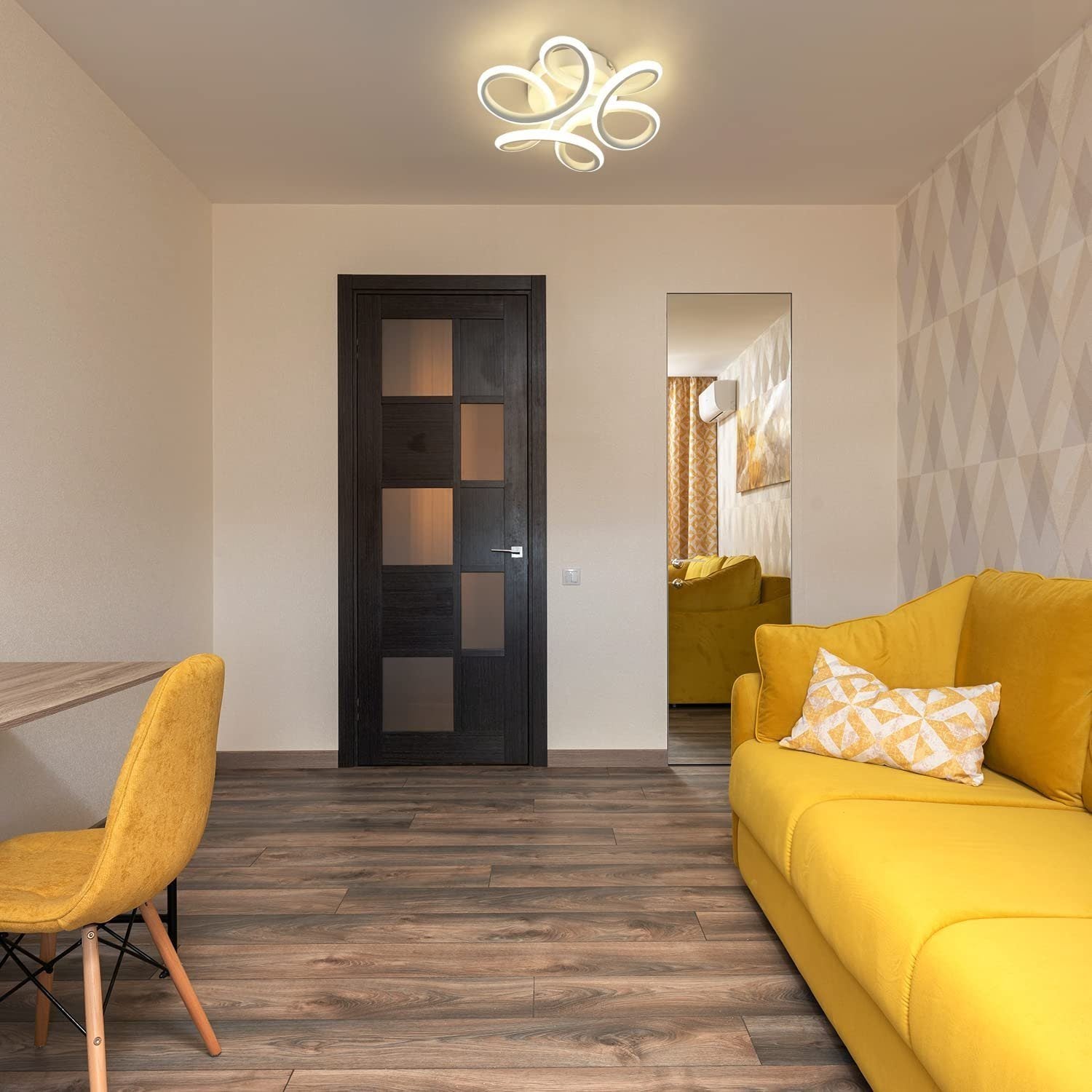 ZMH Lampada da soffitto a LED in bianco e nero dal design moderno per interni