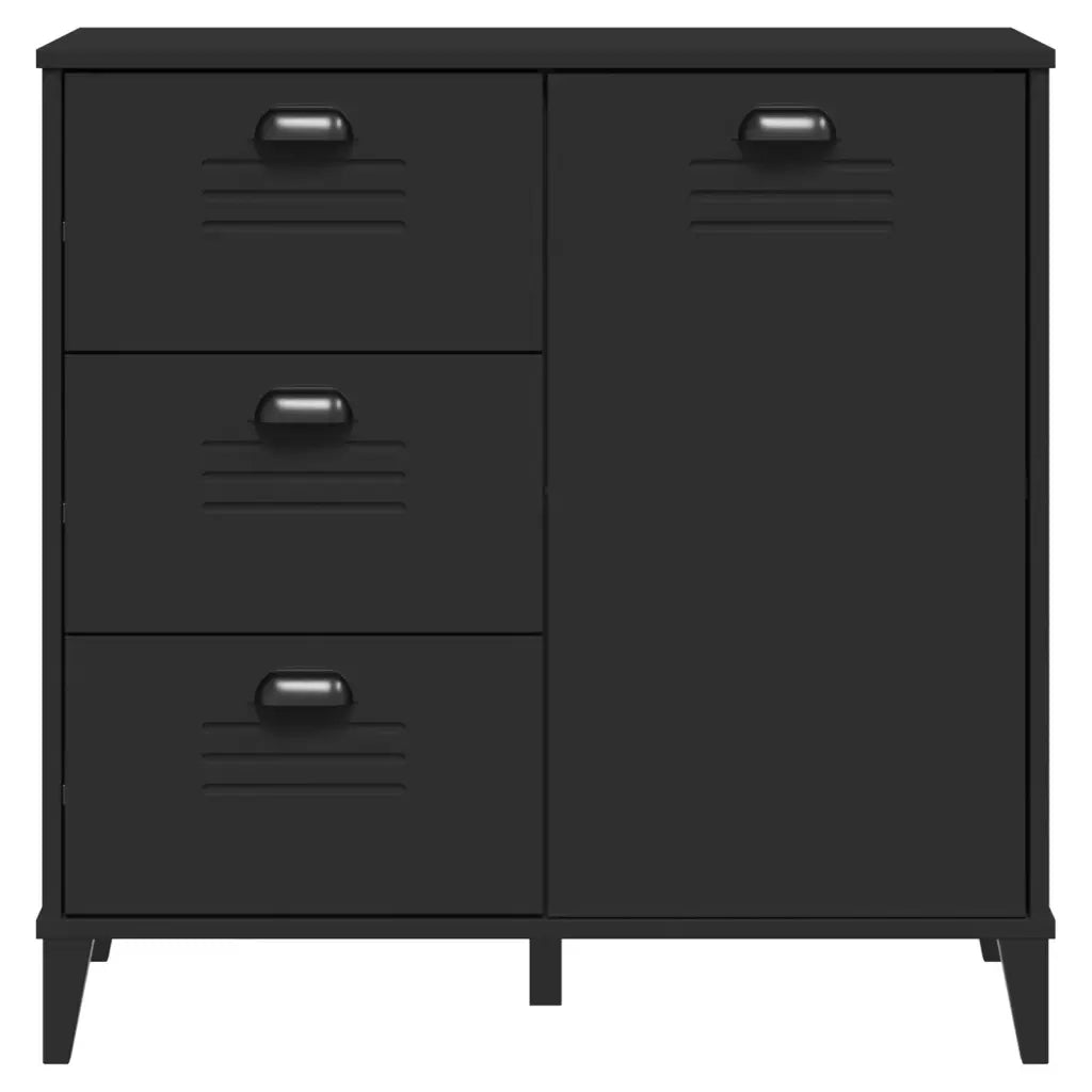 Credenza | Madia | Buffet da pranzo | Armadio da pranzo VIKEN Nera 80x40x80 cm in Legno Multistrato