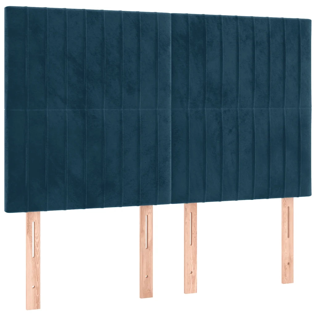 Giroletto a Molle con Materasso Blu Scuro 140x200 cm in Velluto 3129337