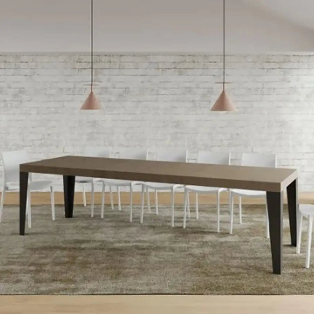 Tavolo allungabile 200/460x90 cm Flame Premium tortora gambe antracite