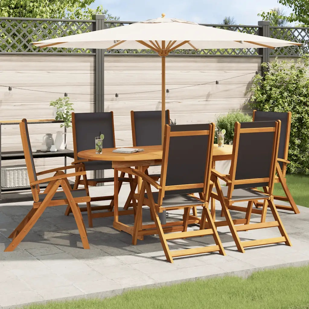 Set da Pranzo da Giardino 7 pz in Legno Massello di Acacia 41749