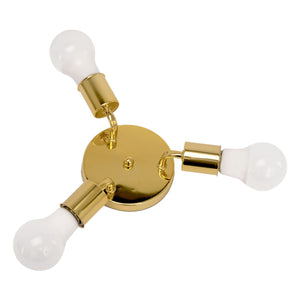 Lampada Da Soffitto Triplo Plafoniere Metallico Gold APP704-3C