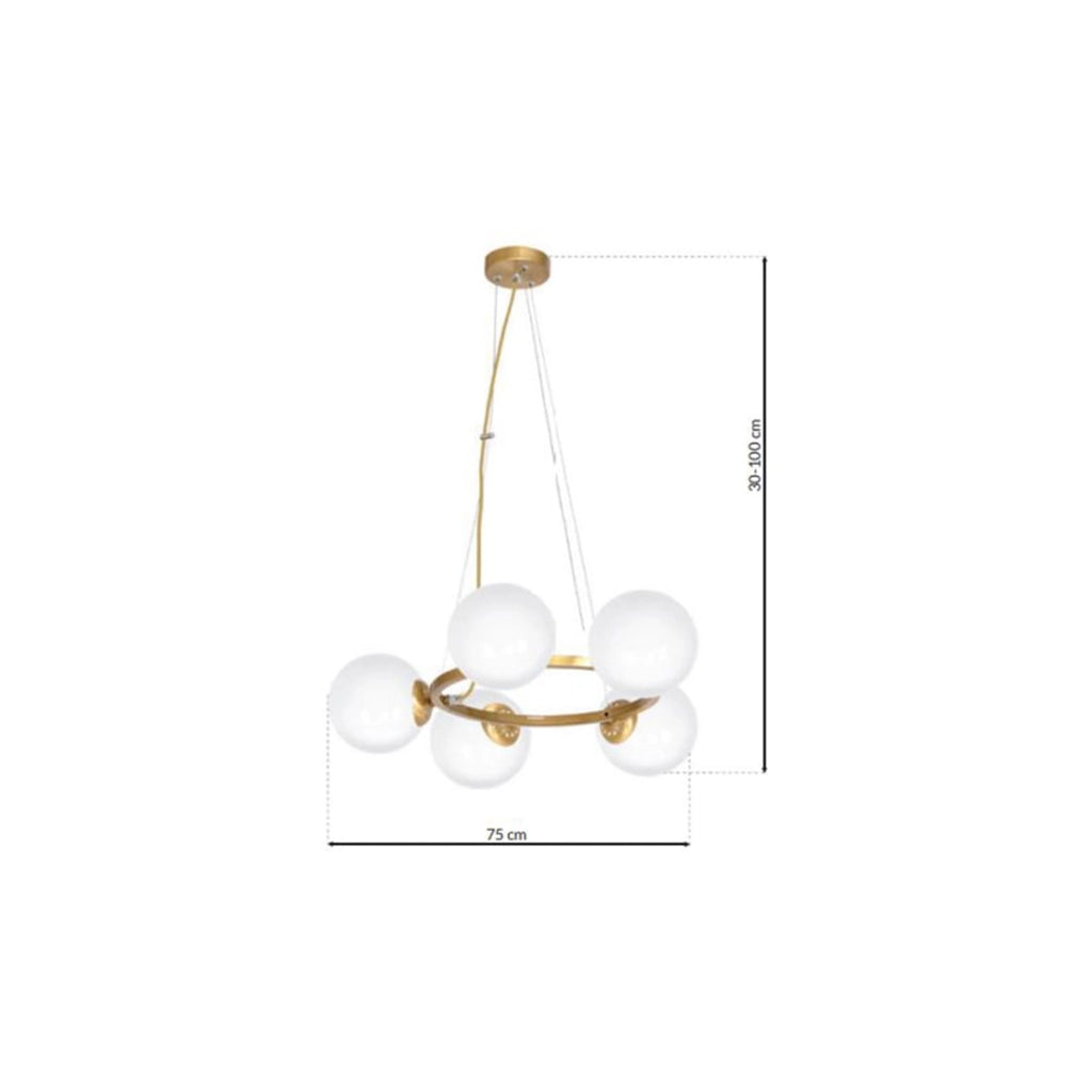 Lampadario Milagro Vienna 5xE14 oro/bianco MLP5577