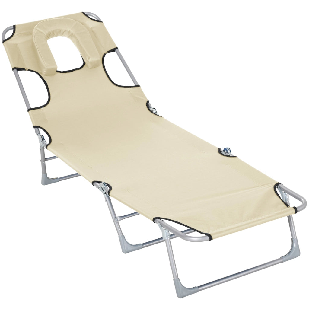 Tumbona reclinabile pieghevole da giardino ¨C zephmum ¨C 182x56x28 beige