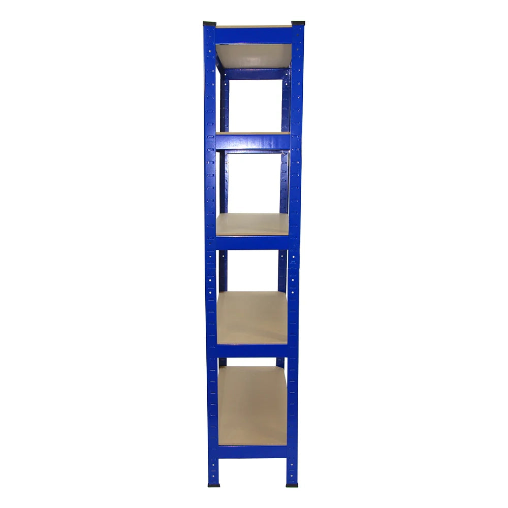 10 Scaffali in Acciaio Senza Bulloni T-Rax Blu Larghi 75cm per Garage Magazzino